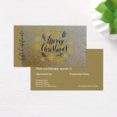 Joyeux Noël Gold Carte cadeau certificat (Bureau)
