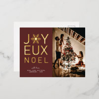 Joyeux Noel Gold Foil Holiday Greeting Briefkaart