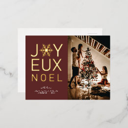 Joyeux Noel Gold Foil Holiday Greeting Briefkaart