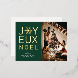 Joyeux Noel Gold Foil Holiday Greeting Briefkaart