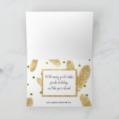 Joyeux Noël Gold Parties scintillant Carte de voeu (Intérieur)