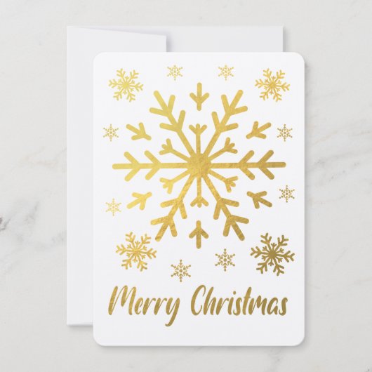 Joyeux Noël Gold Snowflakes Cartes blanches (Devant)