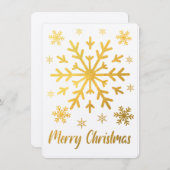 Joyeux Noël Gold Snowflakes Cartes blanches (Devant / Derrière)