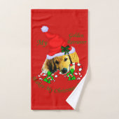 Joyeux Noël Golden Retriever (Serviette à main)