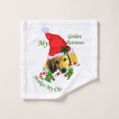 Joyeux Noël Golden Retriever (Gant de toilette)