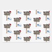 Joyeux Noël Golfer Père Noël feuilles d'enveloppem (Devant 3)