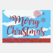 Joyeux Noël Golfer Père Noël feuilles d'enveloppem (Devant 2)