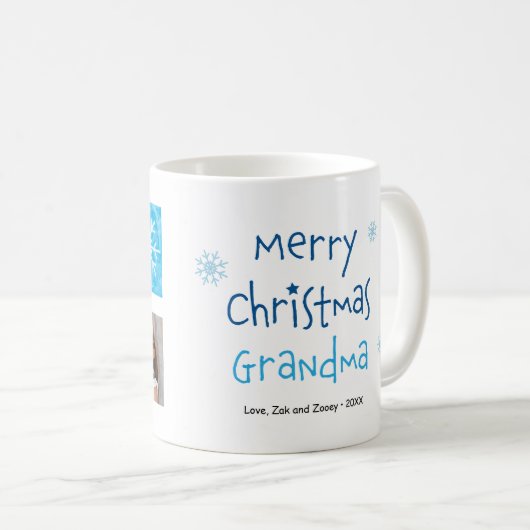 Joyeux Noël Grand-mère 2 Photo Custom Mug (Devant droit)