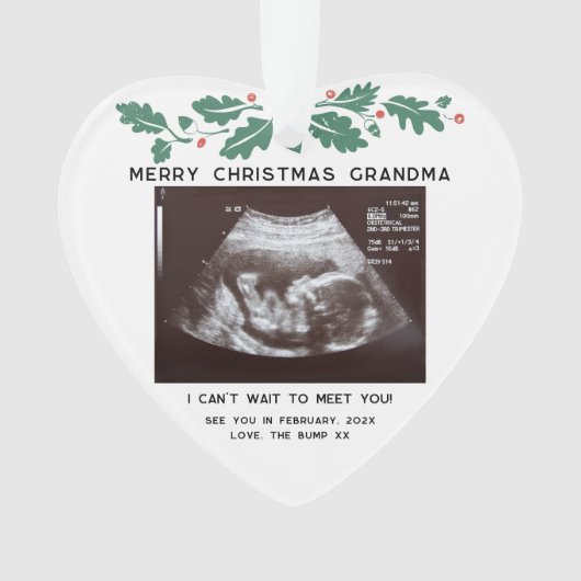 Joyeux Noël Grand-mère Baby Scan Keepsaké (devant)