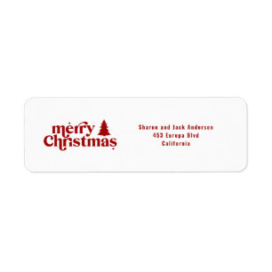 Joyeux Noël graphique arbre Étiquette de police ré