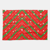 Joyeux Noël Green Red Stars Serviettes de cuisine (Horizontal)