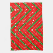 Joyeux Noël Green Red Stars Serviettes de cuisine (Vertical)