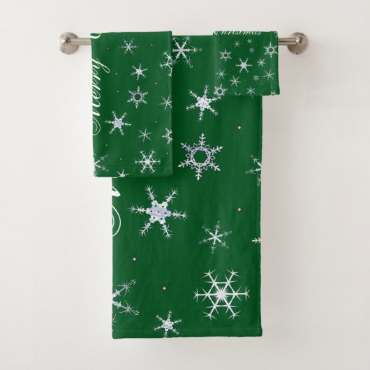 Joyeux Noël Green Snowflakes (En situation)