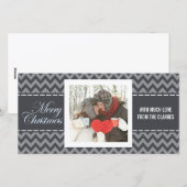 Joyeux Noël Grey Chevron Photo Carte de voeux (Devant / Derrière)