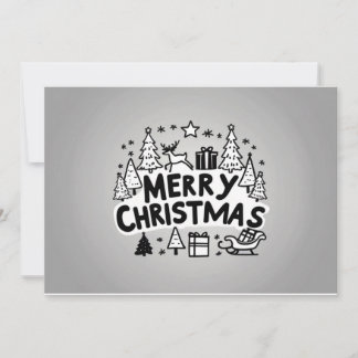 Joyeux Noël gris carte de voeux