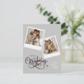 Joyeux Noël gris plaid Carte photo de vacances (Debout devant)