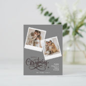 Joyeux Noël gris plaid Carte photo de vacances (Debout devant)