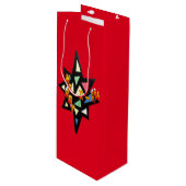 Joyeux Noël Grosse Star Cust. Sac à vin (Devant Angle)