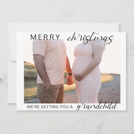 joyeux Noël grossesse/bébé photo faire-part (Devant)