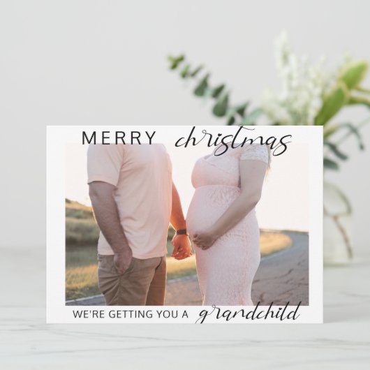 joyeux Noël grossesse/bébé photo faire-part (Debout devant)