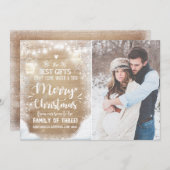 Joyeux Noël grossesse faire-part rustique (Devant / Derrière)