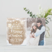 Joyeux Noël grossesse faire-part rustique (Debout devant)