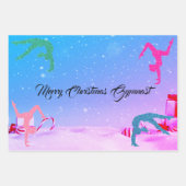 Joyeux Noël Gymnaste Enveloppement Papier Set de 3 (Devant 2)
