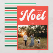 Joyeux Noel Helder fotodesign rood Feestdagenkaart (Voorkant / Achterkant)