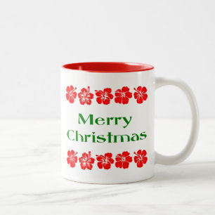 Joyeux Noël Hibiscus rouge Mug hawaïen