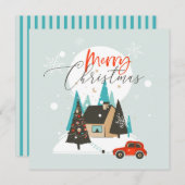 Joyeux Noël Hiver Accueil Carte Appartement (Devant / Derrière)