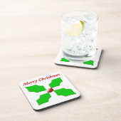 Joyeux Noël Holly Dessous de Verre Personnalisable (Côté Droit)