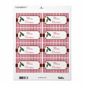 Joyeux Noël Holly Étiquettes (Feuille entière)