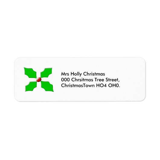 Joyeux Noël Holly Étiquettes de adresse personnali (Devant)