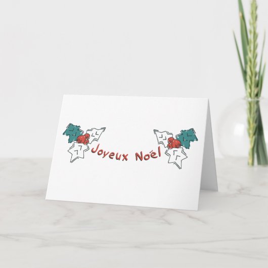 Joyeux Noel Holly Feestdagen Kaart (Voorkant)