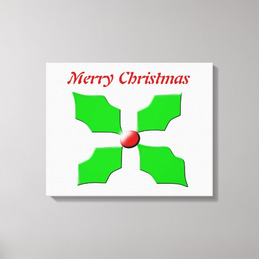 Joyeux Noël Holly Impression sur toile personnalis (Recto)