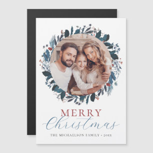 Joyeux Noël Holly Photo Carte Magnet Holiday