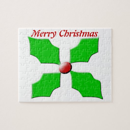 Joyeux Noël Holly Puzzle personnalisable (Horizontal)