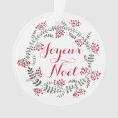 Joyeux Noël Holly Wreath Ornement de Noël (devant)