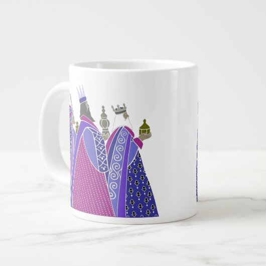 Joyeux Noël - Hommes Sages Jumbo Mug (Devant gauche)