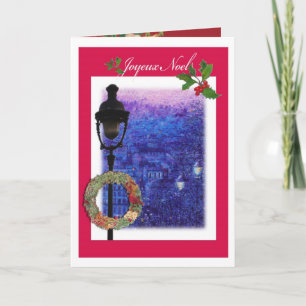 Joyeux Noel illustreert Parijs Feestdagen Kaart