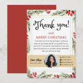 Joyeux Noël Immobilier Carte de remerciements phot (Devant / Derrière)