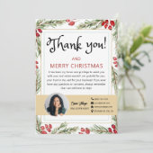 Joyeux Noël Immobilier Carte de remerciements phot (Debout devant)