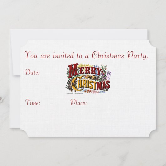 Joyeux Noël Invitation (Dos)
