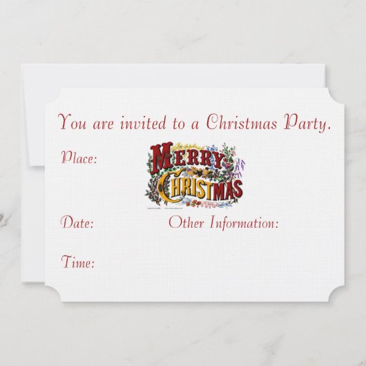 Joyeux Noël Invitation (Dos)