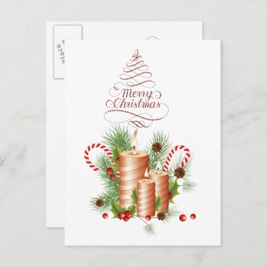 Joyeux Noël Invitation PostCard (Devant / Derrière)