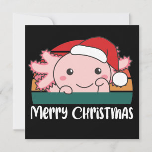 Joyeux Noël Invitation Rétro Axolotl Noël