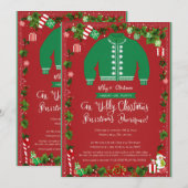 Joyeux Noël Invitation Rouge & Verte (Devant / Derrière)