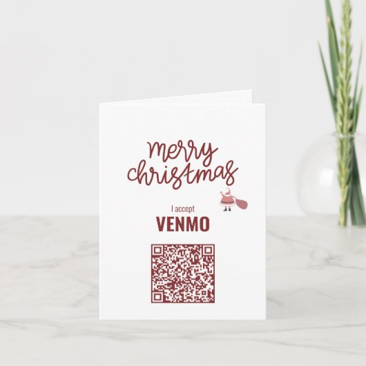 Joyeux Noël J'accepte VENMO Carte de vacances plié (Devant)