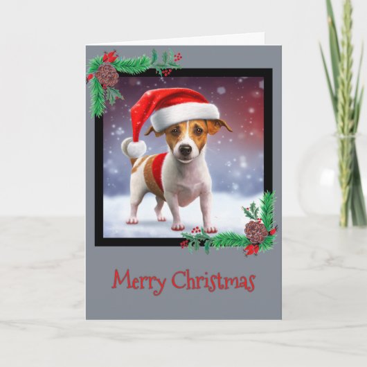 Joyeux Noël Jack Russell Terrier Carte de voeux (Devant)
