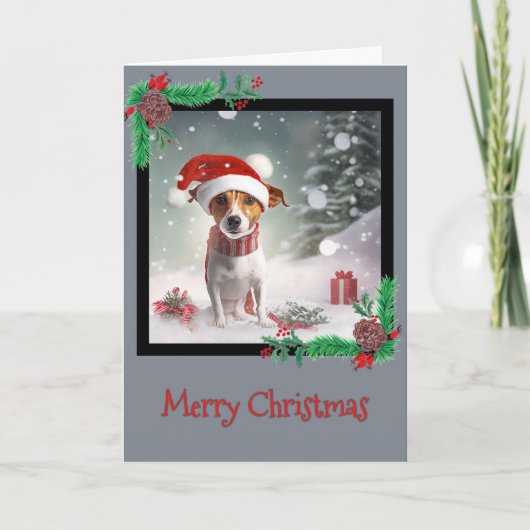 Joyeux Noël Jack Russell Terrier Carte de voeux (Devant)